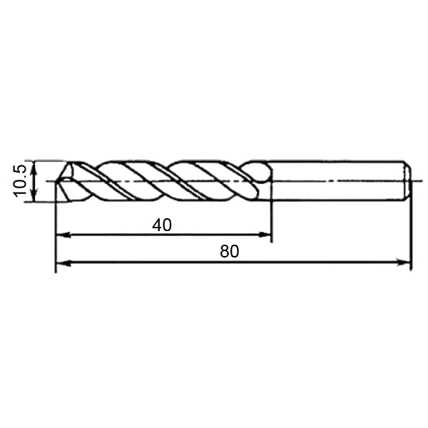Фото 2: 10.5х40х80мм cверло цельное твердосплавное (pz)