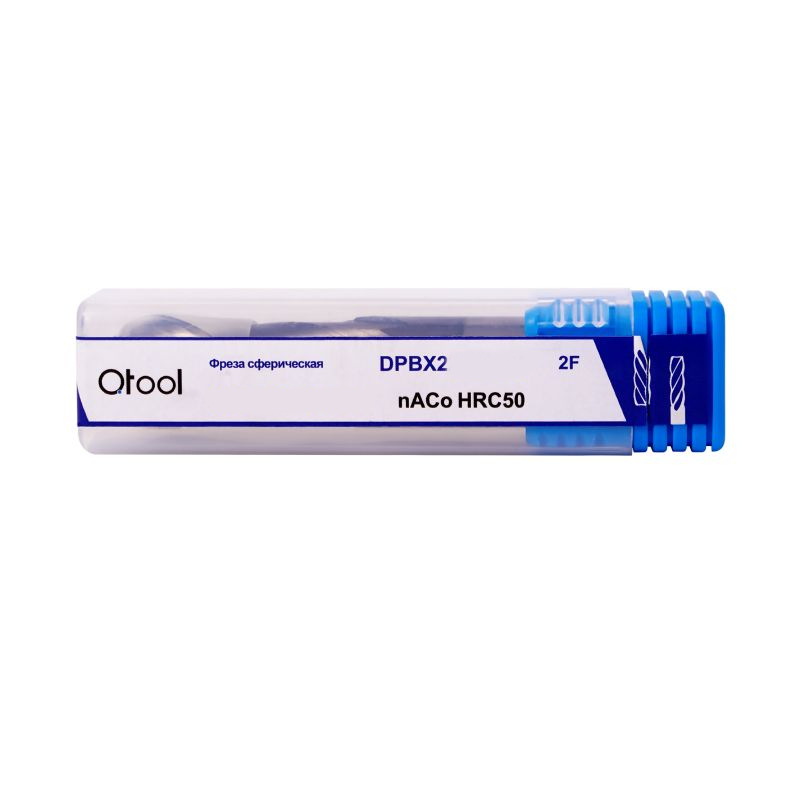 Фото 2: 4.0х4х8х50 2F nACo фреза сферическая DPBX2040450 Qtool