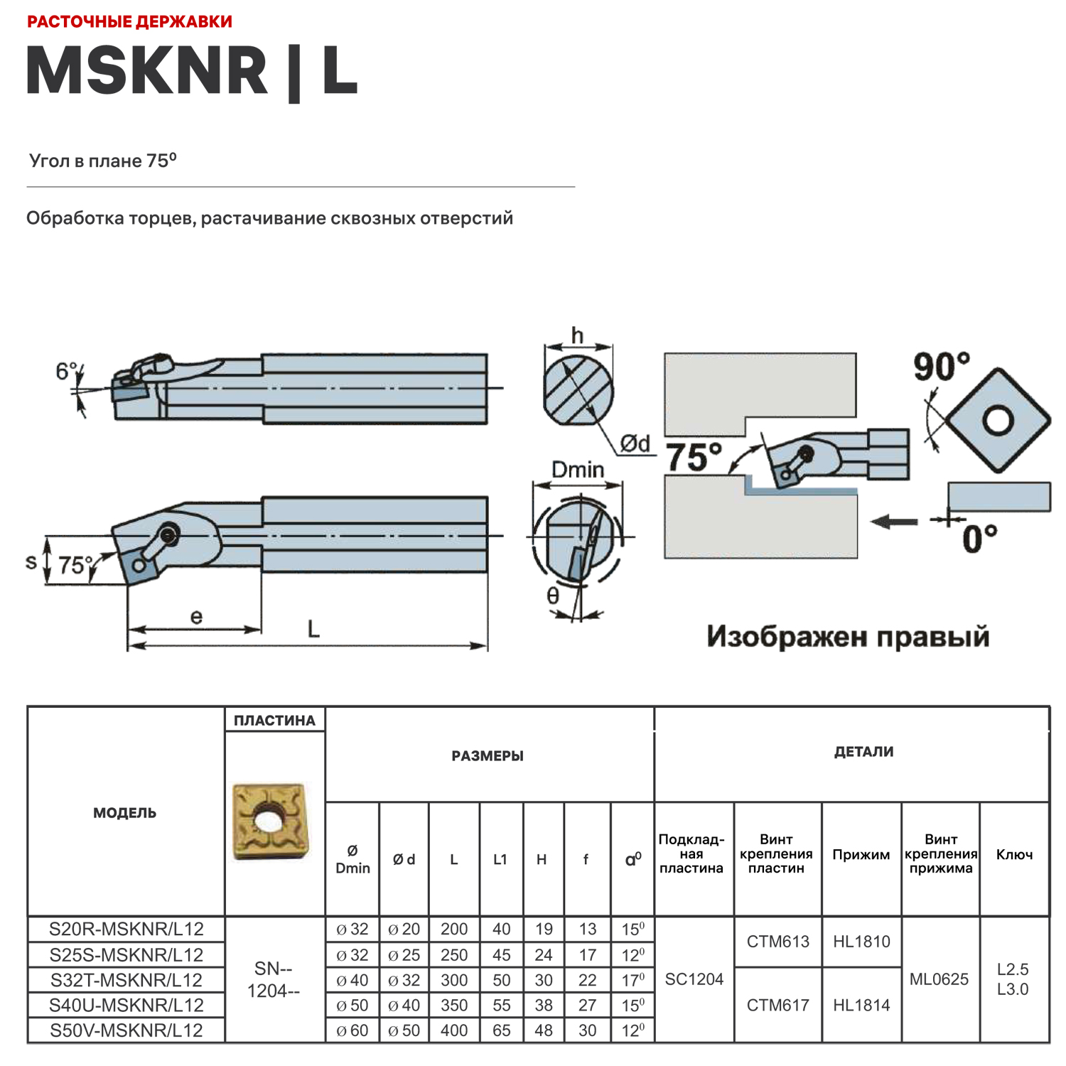 Фото 2: S25S-MSKNL12 державка для внутреннего точения DESKAR