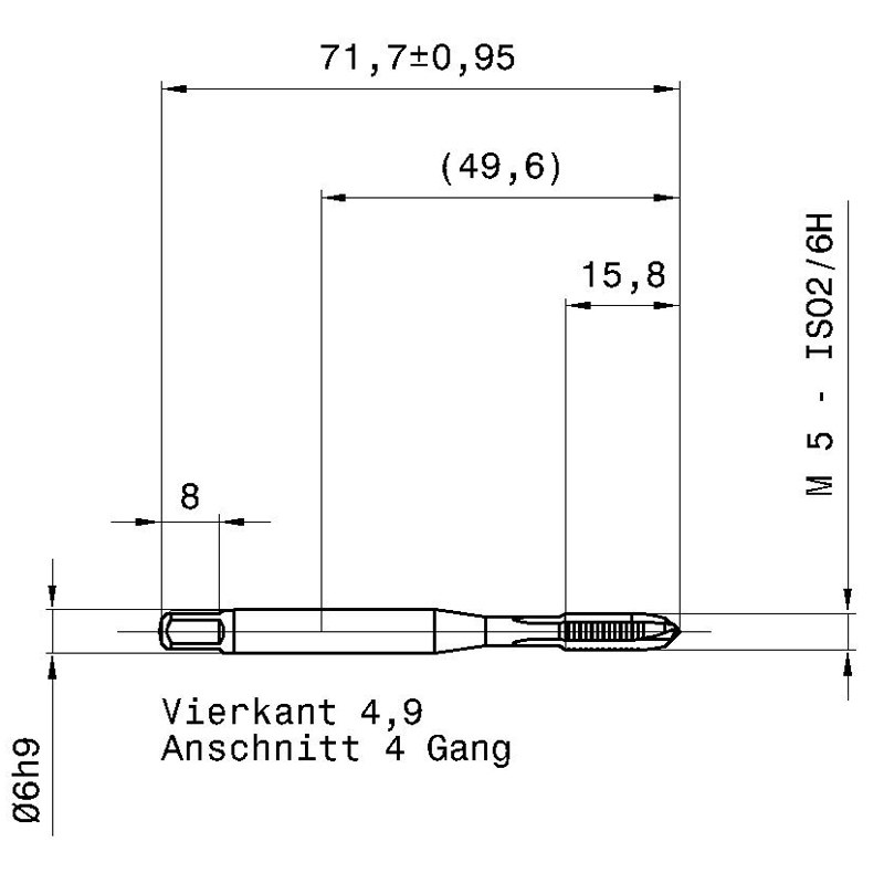 m 57 5.000 m5 схема метчика машинного m с размерами