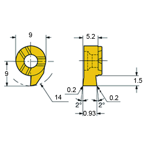 Фото 2: MB-09G090-00-14R 1025 головка сменная для корпусного сверла