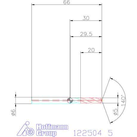 122504 5 схема твердосплавного сверла с размерами