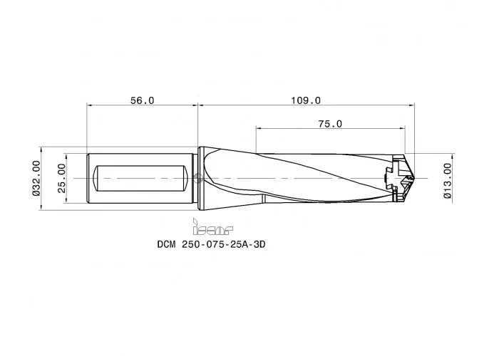 Фото 2: DCM 250-075-25A-3D корпусное сверло под головку 