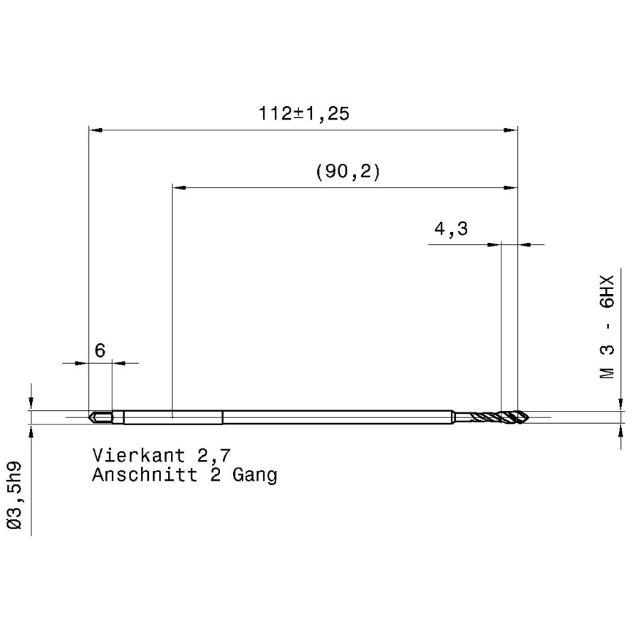 5718 3.000 m3 схема метчика машинного m с размерами