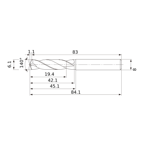 mve0610x03s080 dp1020 схема твердосплавного сверла с размерами