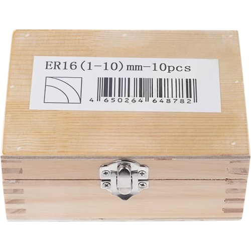 Фото 2: Набор цанг ER16 - 10шт (1, 2, 3, 4, 5, 6, 7, 8, 9, 10 ) точность 0,010 мм (И)