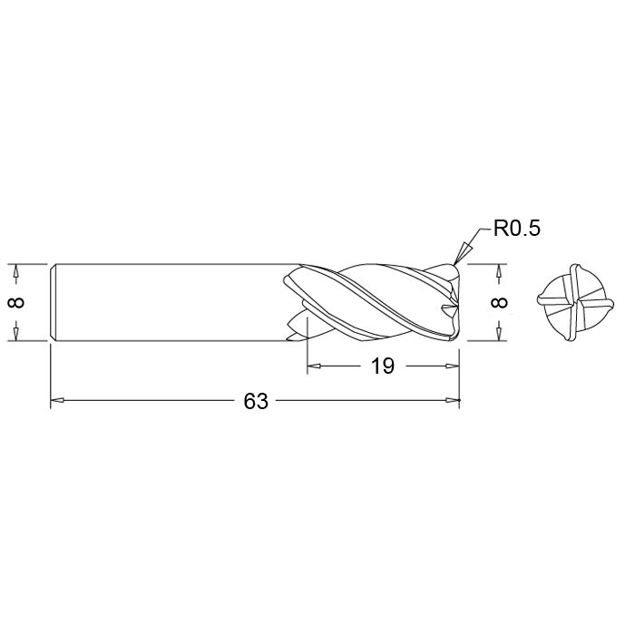 Фото 2: 177 0800-0.50RA фреза радиусная