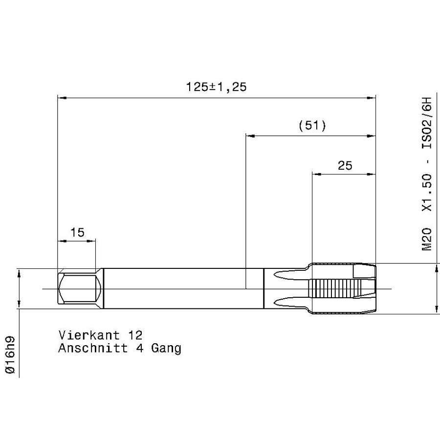 5723 20.007 m20 x 1,5 схема метчика машинного m с размерами