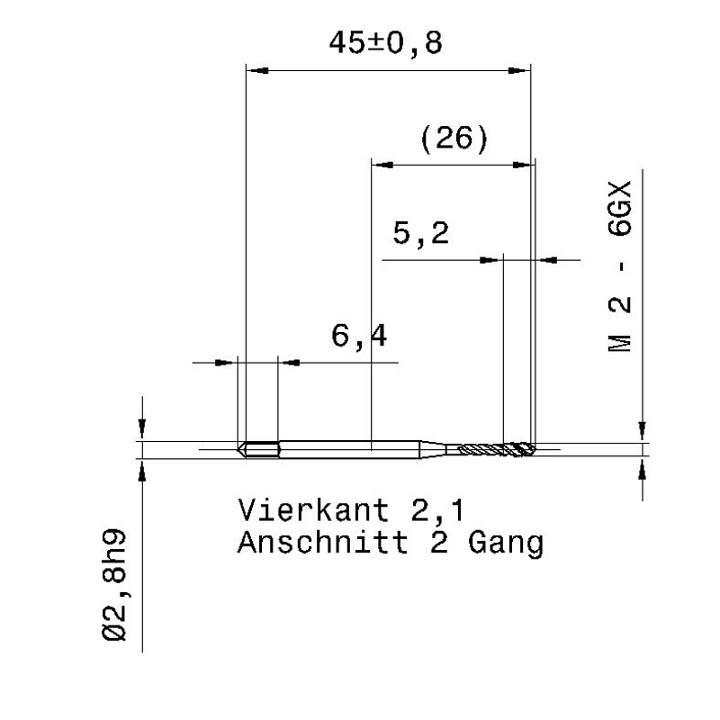 4625 2.000 m2 схема метчика машинного m с размерами
