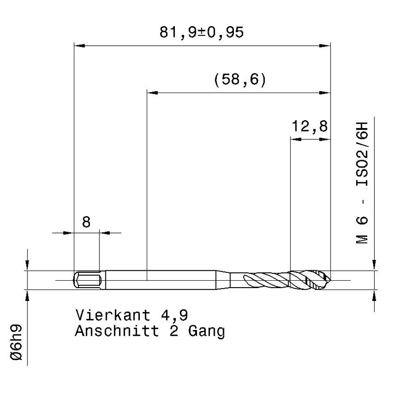 5553 6.000 m6 схема метчика машинного m с размерами