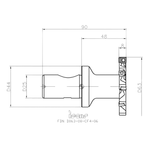 Фото 2: FDN D063-08-CF4-06 фреза со сменными пластинами