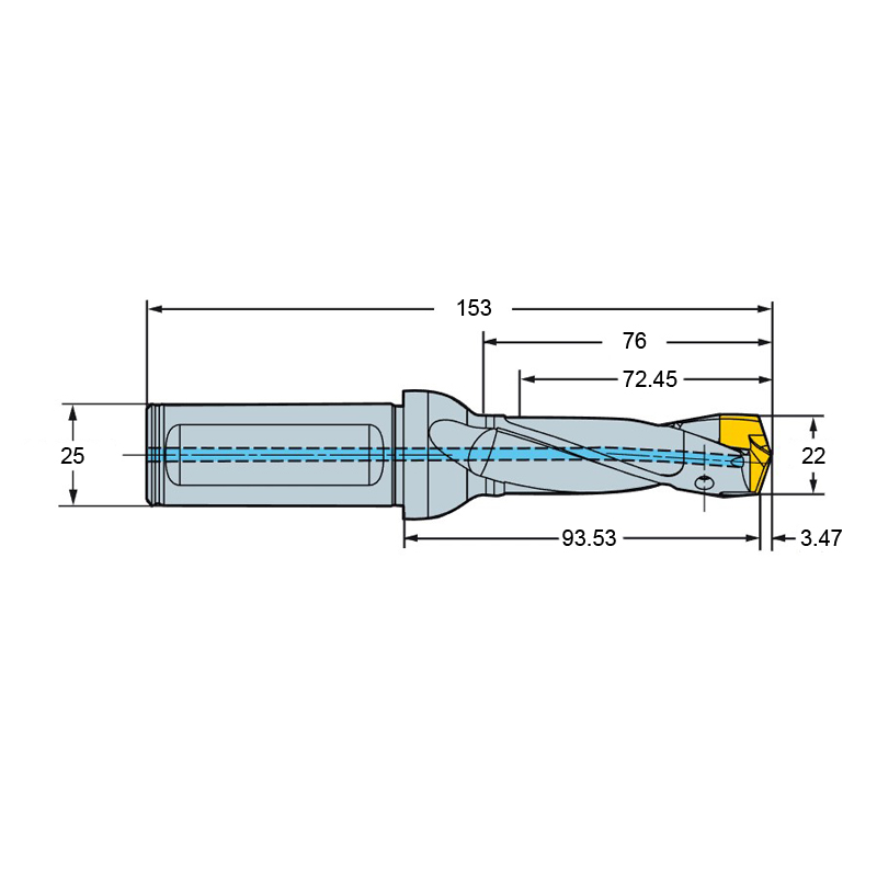 Фото 2: 870-2200-22L25-3 корпусное сверло под головку 