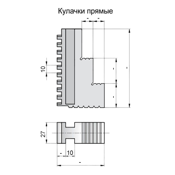 Фото 2: 250x10x27x10 комплект прямых кулачков 3 шт (Т) Qtool