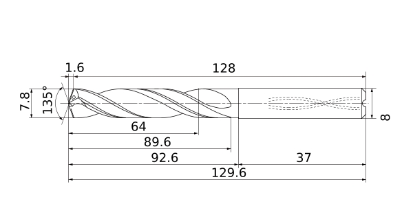 Фото 4: MPS1-0780-L8C DP1021 сверло твердосплавное под СОЖ 