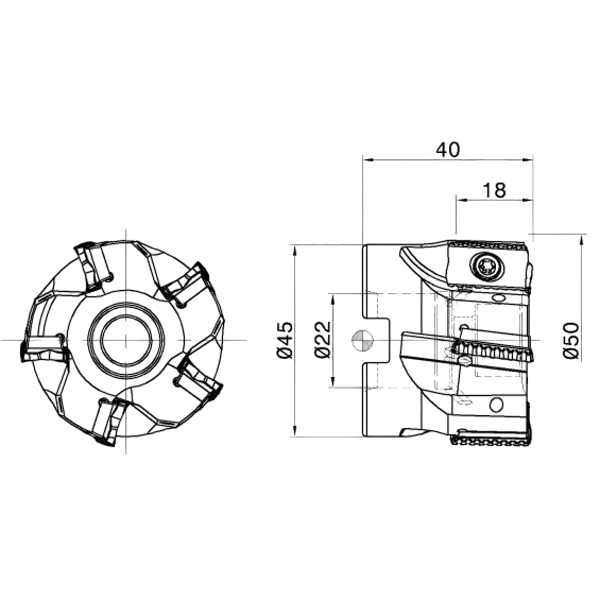 Фото 2: P290 FPW D050-05-22-18 фреза со сменными пластинами