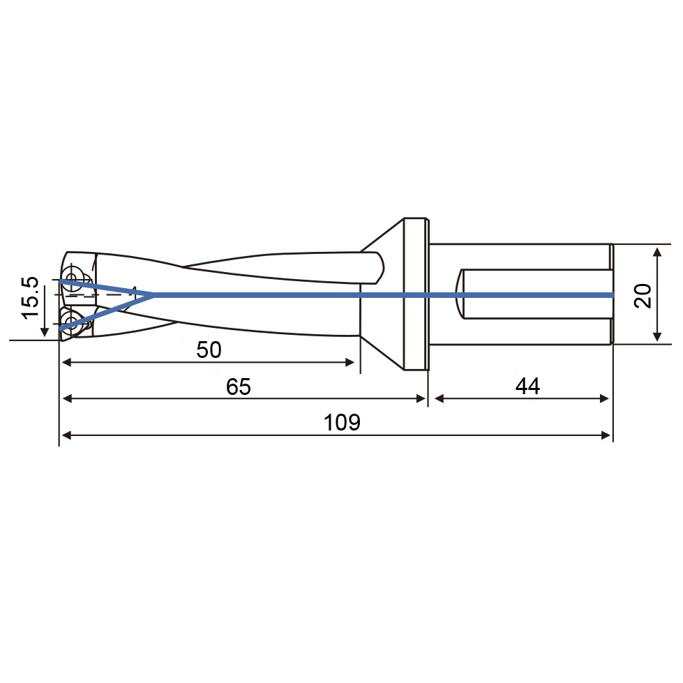 Фото 2: 15.5мм KCD155-3D-S20-WC03(H13) cверло корпусное (z)