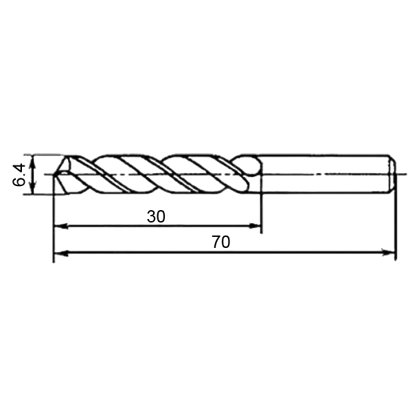 Фото 2: 6.4х30х70мм cверло цельное твердосплавное (pz)