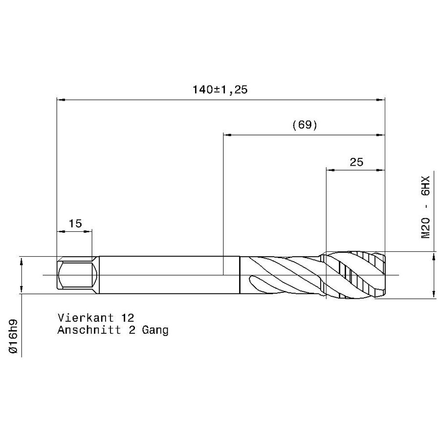 5738 20.000 схема метчика машинного m с размерами
