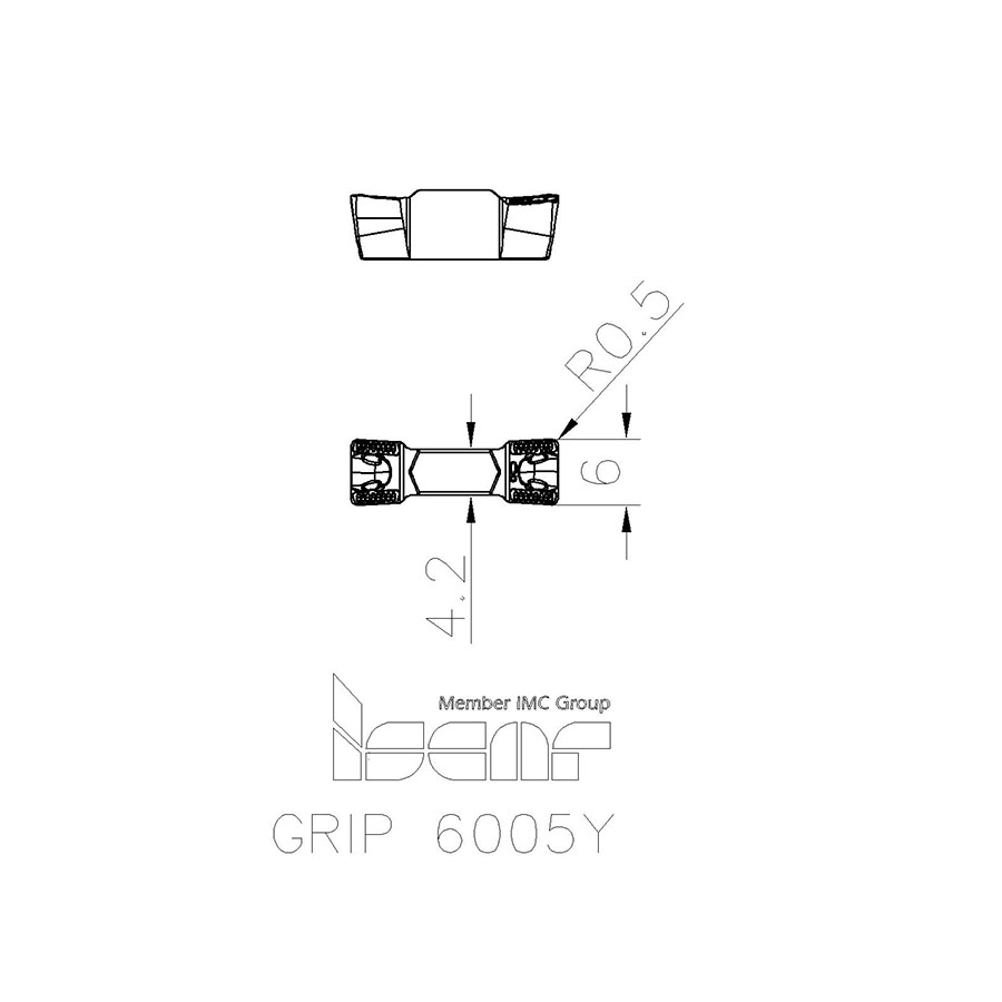 GRIP 6005Y IC830 отрезная, канавочная пластина - фотография 2 Фото 2: GRIP 6005Y IC830 отрезная, канавочная пластина
