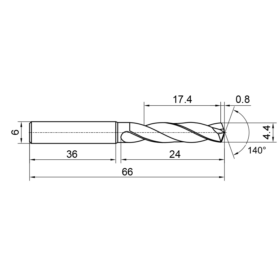 Фото 2: D938-A3N-0440 сверло твердосплавное