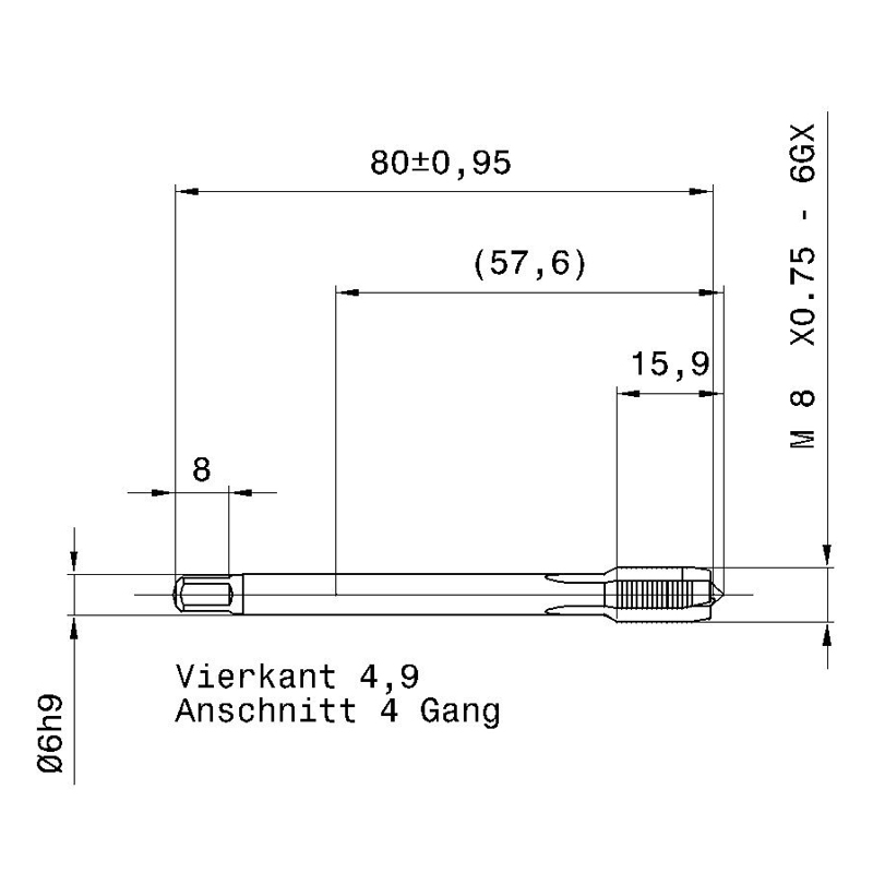 Фото 2: Метчик машинный M8 4641 8.004