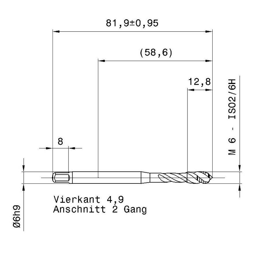 5555 6.000 m6 схема метчика машинного m с размерами