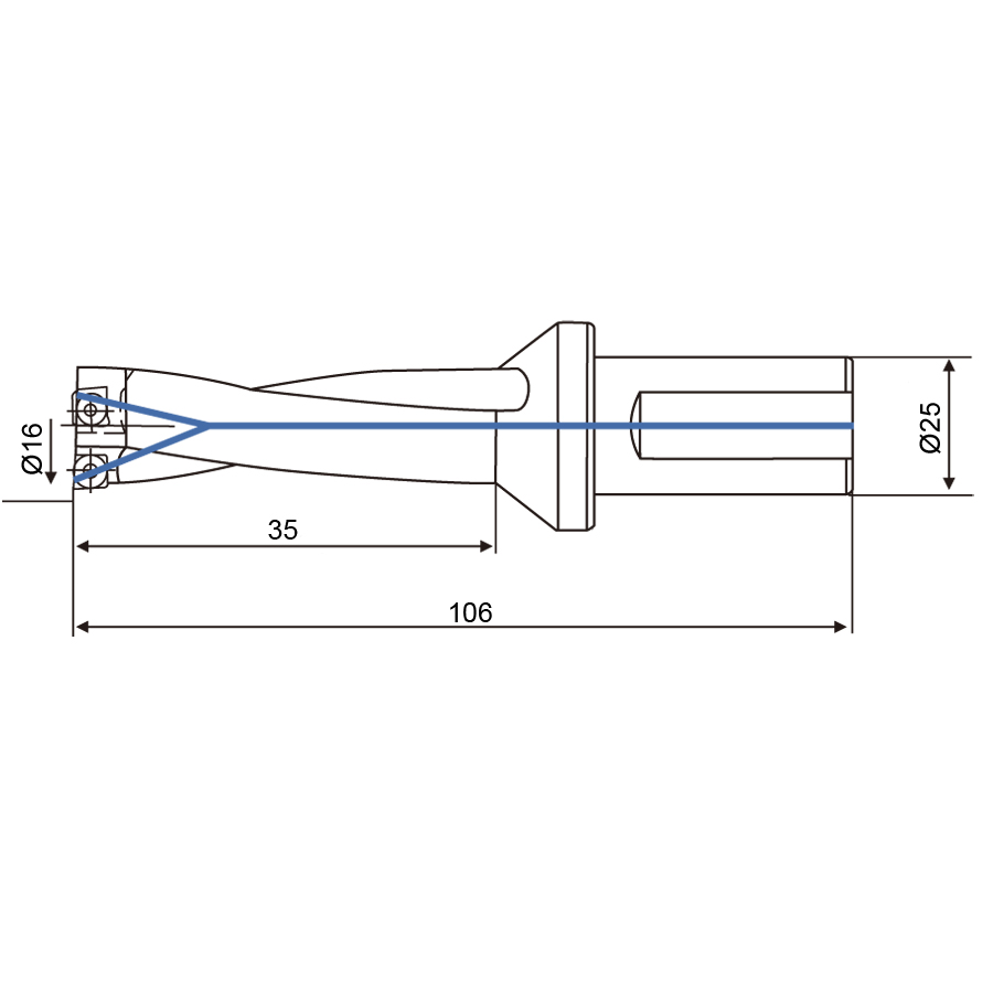 Фото 2: 16.0мм C25-2D16-35SP06 cверло корпусное (z)