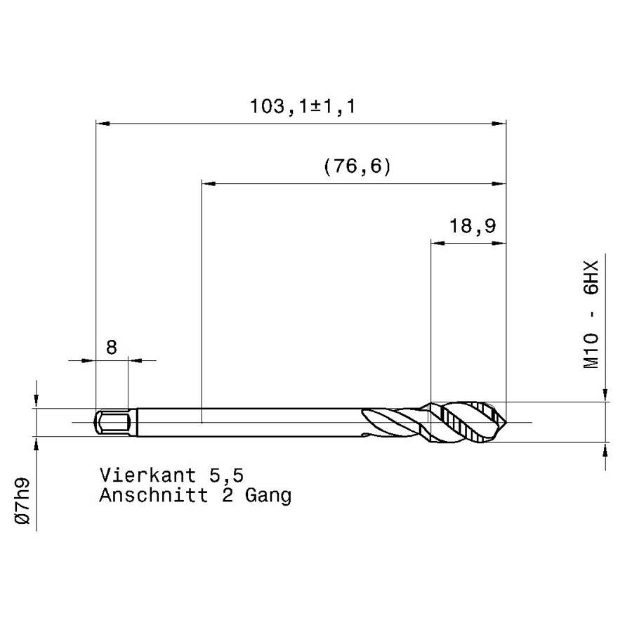 5738 10.000 схема метчика машинного m с размерами