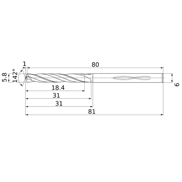 Фото 2: MHS0580L030B VP15TF сверло твердосплавное под СОЖ