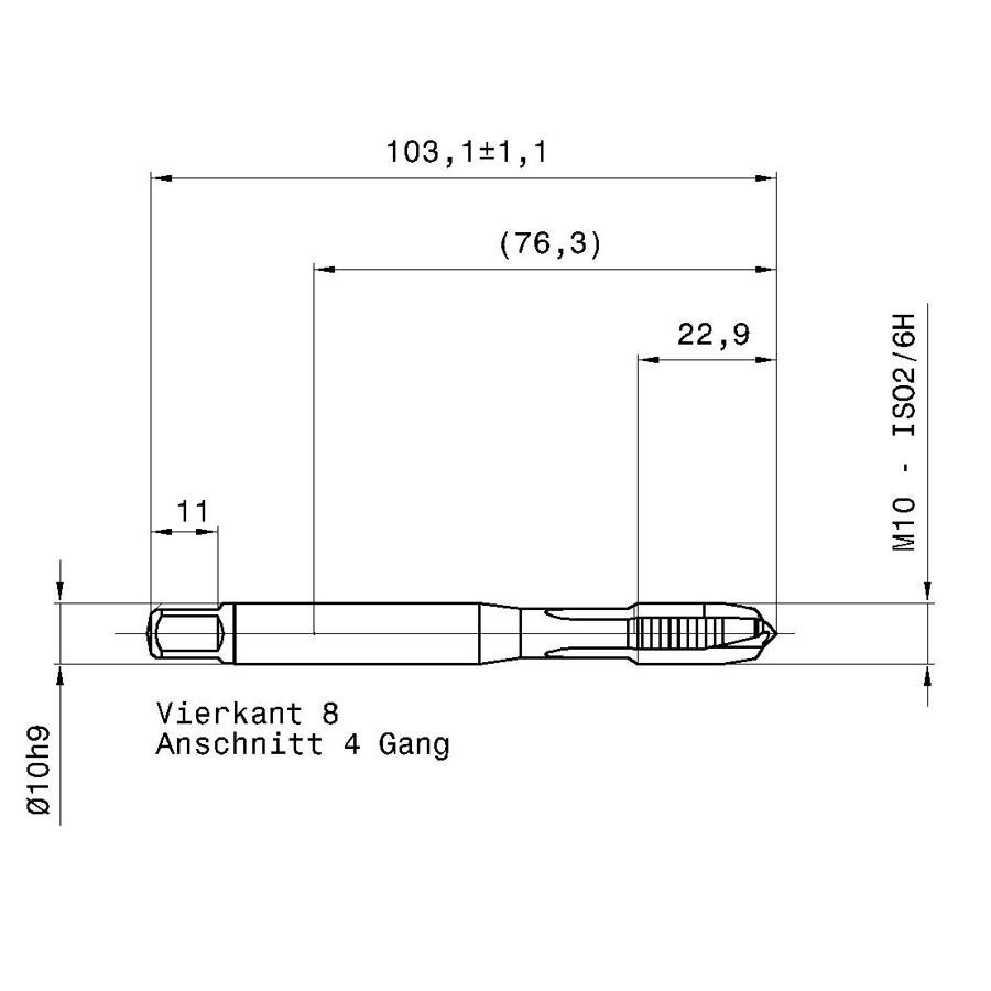5586 10.000 m10 схема метчика машинного m с размерами