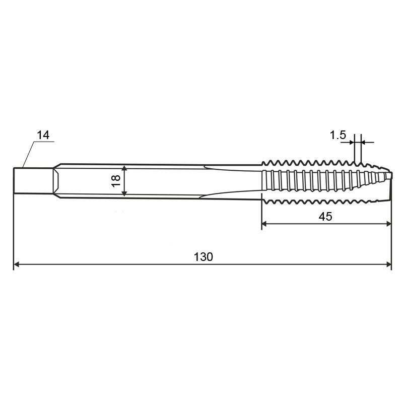 Фото 2: 24,0х1,5 кл.2 HSS-V TiN с подточ. скв. метчик м/р ZUMO, арт: V301010202240150
