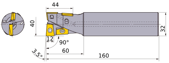 Фото 2: AQXR404SA32S фреза сос сменными пластинами