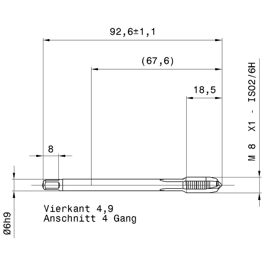 5723 8.005 m8 x 1 схема метчика машинного m с размерами