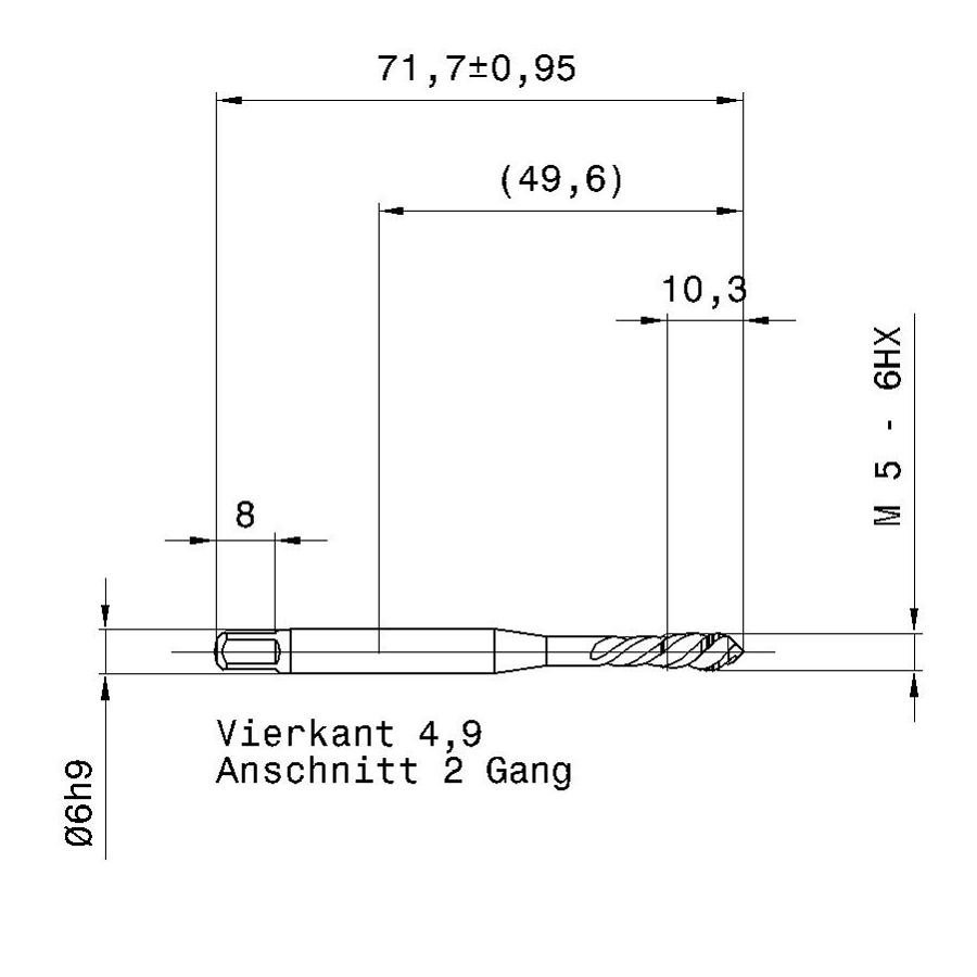4629 5.000 m5 схема метчика машинного m с размерами