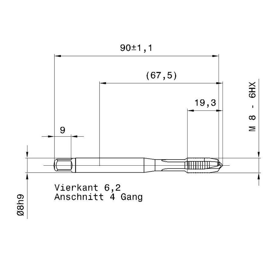 4218 8.000 m8 схема с размерами метчик машинный m