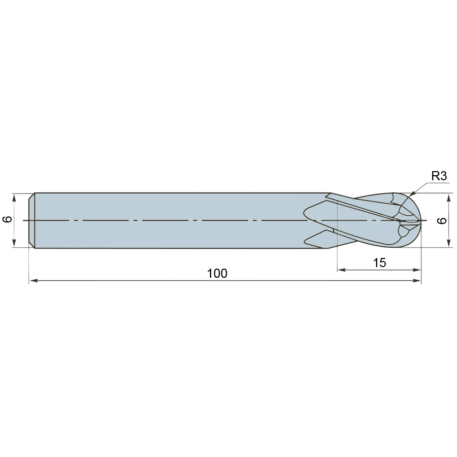 Фото 2: SD-4BL-R3.0 фреза сферическая