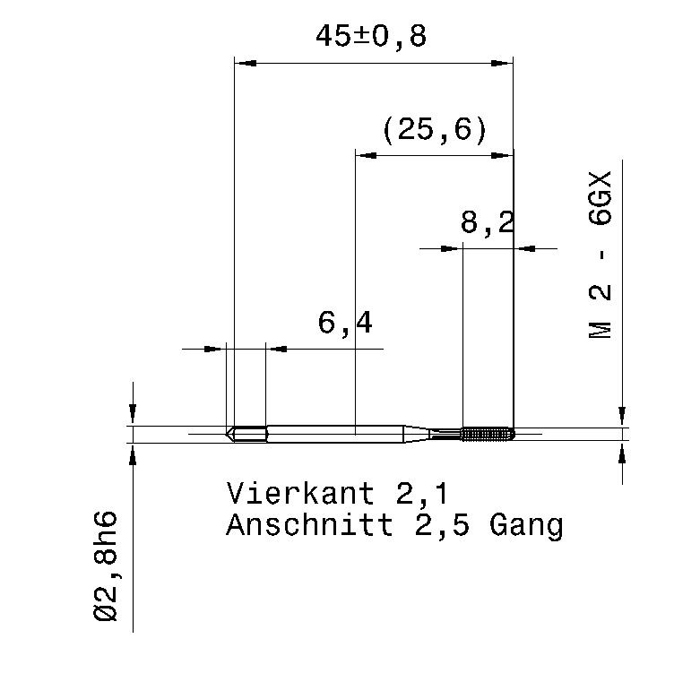 4488 2.000 m2 схема метчика машинного m с размерами