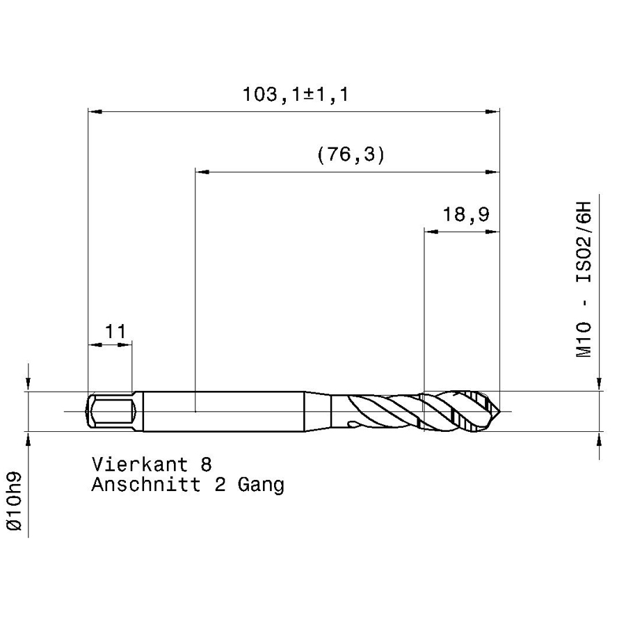 5596 8.000 m8 схема метчика машинного m с размерами