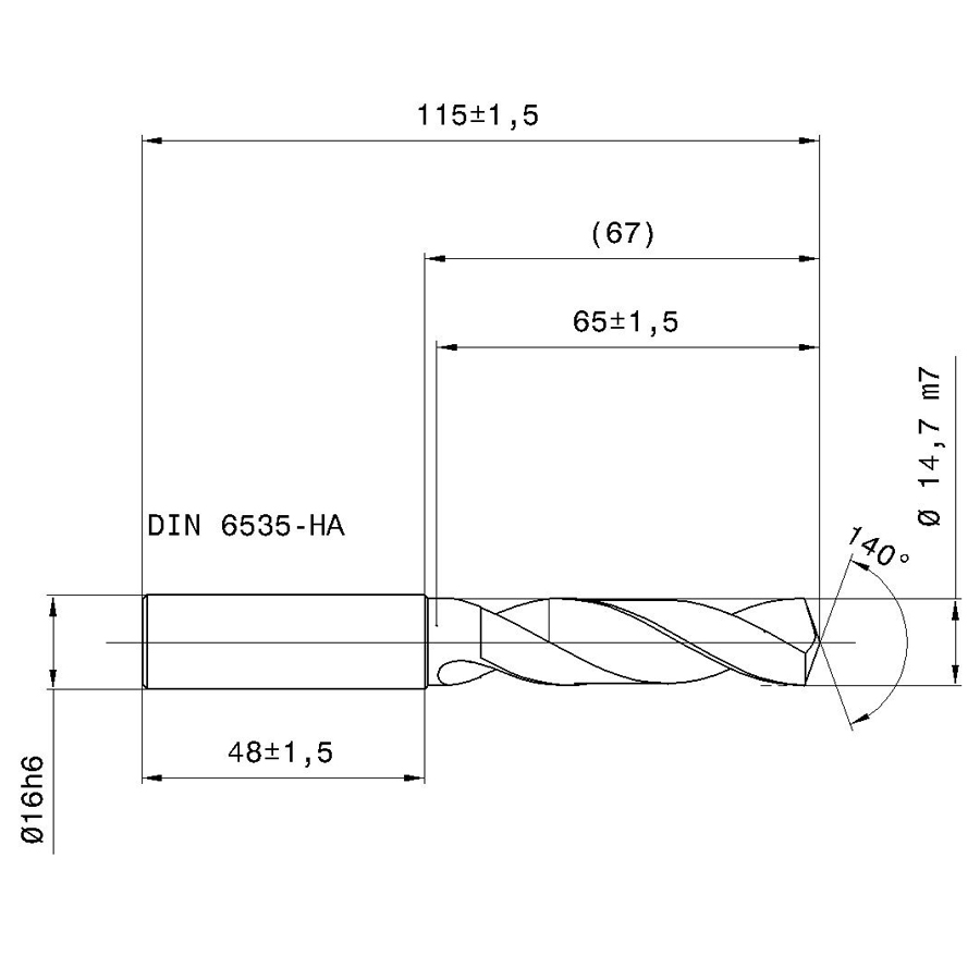 5514-14,700 схема твердосплавного сверла с размерами