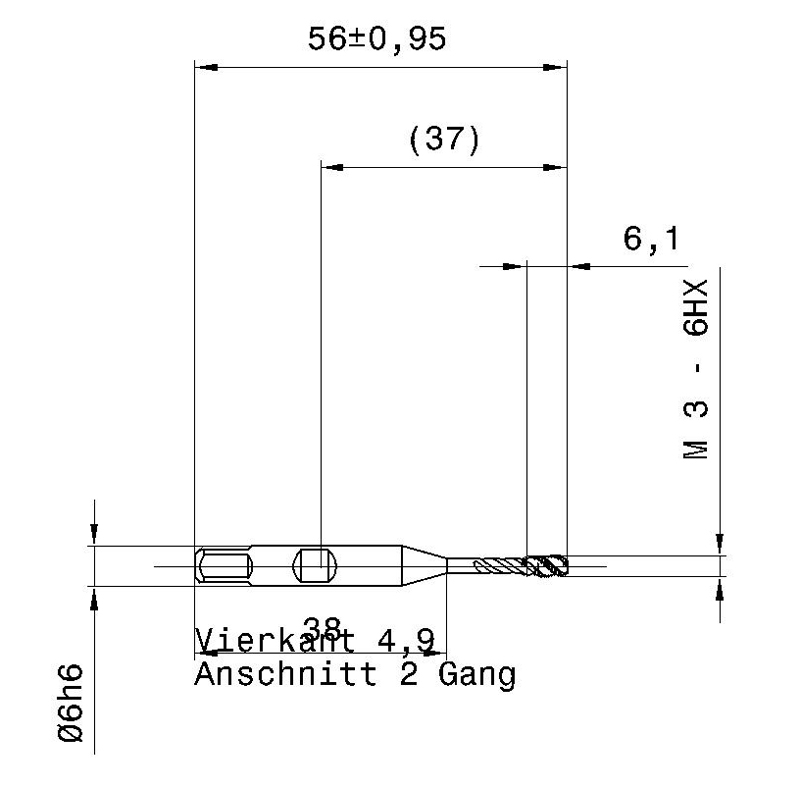4650 3.000 m3 схема метчика машинного m с размерами