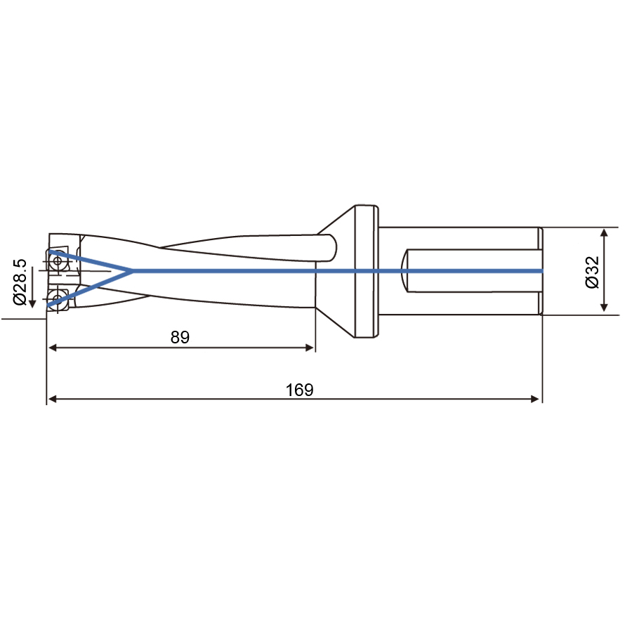 Фото 2: 28.5мм MSD3285-S32-SP09(SKD61) cверло корпусное (z)