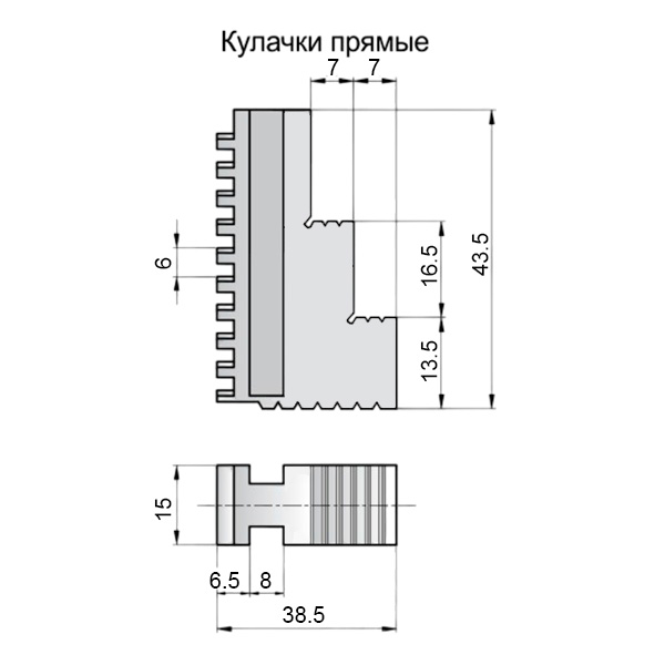 Фото 2: 100мм K11 кулачки прямые цельные, каленые (z) Qtool