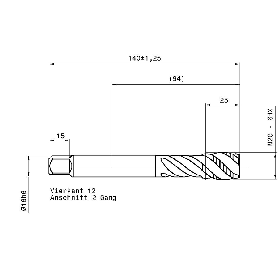 4634 20.000 m20 схема метчика машинного m с размерами