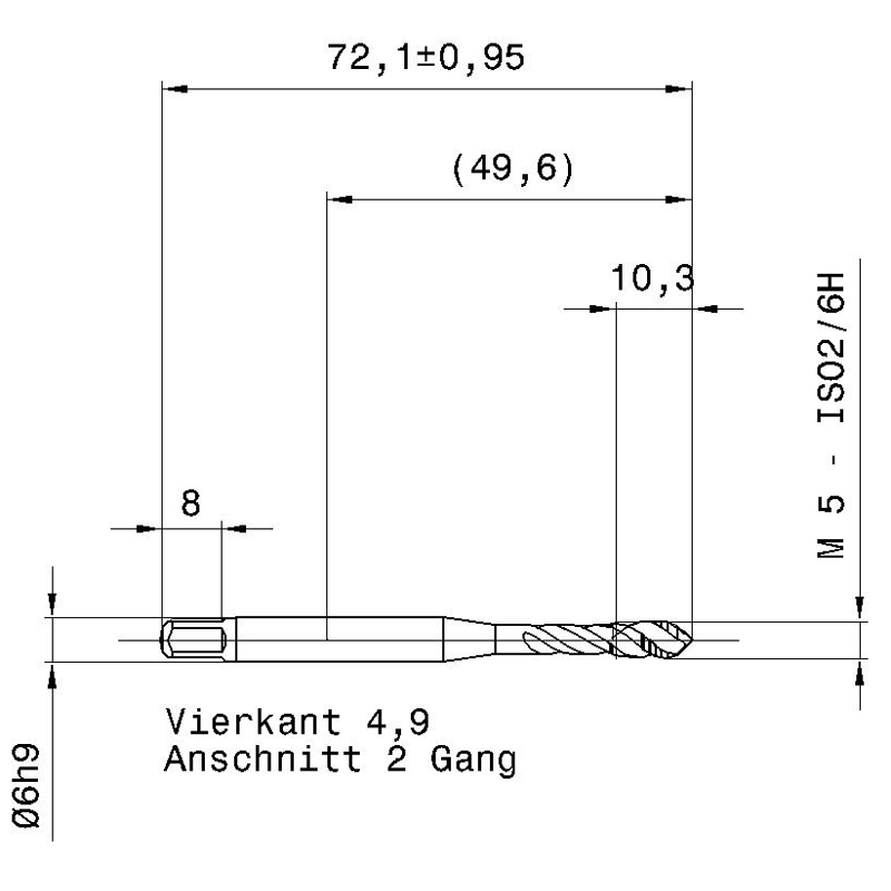 5552 5.000 m5 схема метчика машинного m с размерами