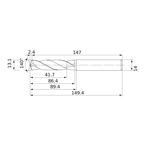 mve1310x03s140 dp1020 схема твердосплавного сверла с размерами