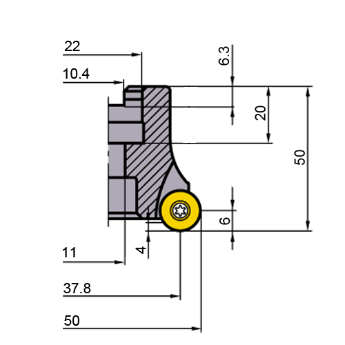 Фото 2: BRP6N-050A04R фреза торцевая насадная