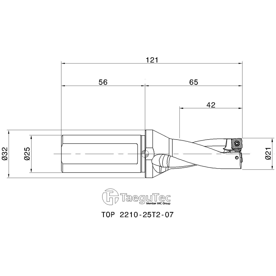 TOP 2210-25T2-07 корпусное сверло под пластину - фотография 2 tor 2210-25t2-07 схема сверла со сменными пластинами с размерами