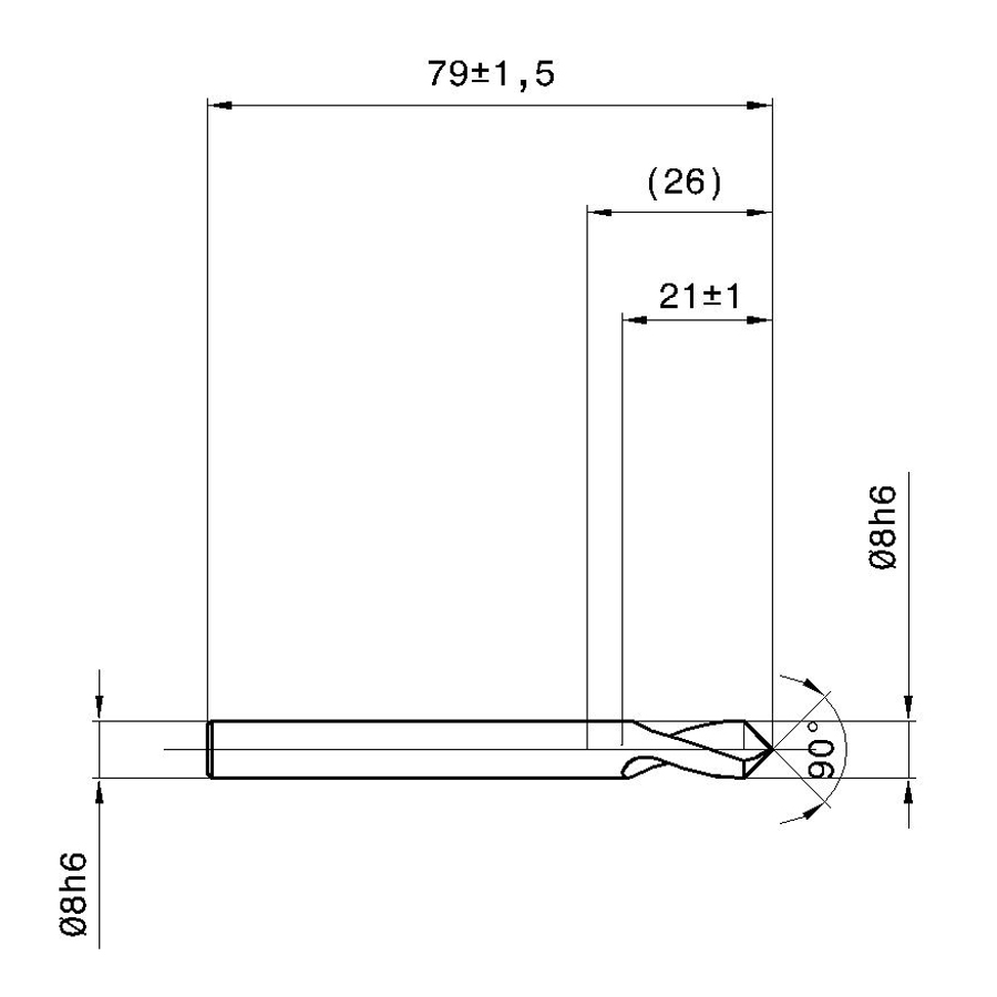 723 8,000 схема центровочного сверла с размерами