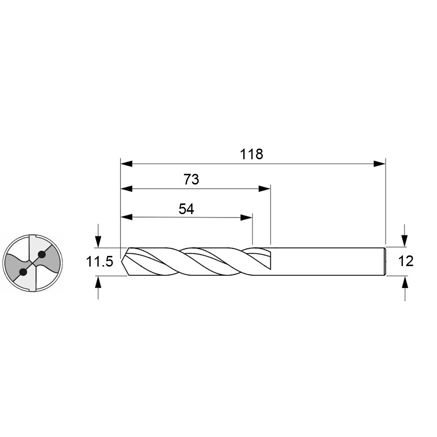 Фото 2: 122640 11.5 cверло твердосплавное под СОЖ