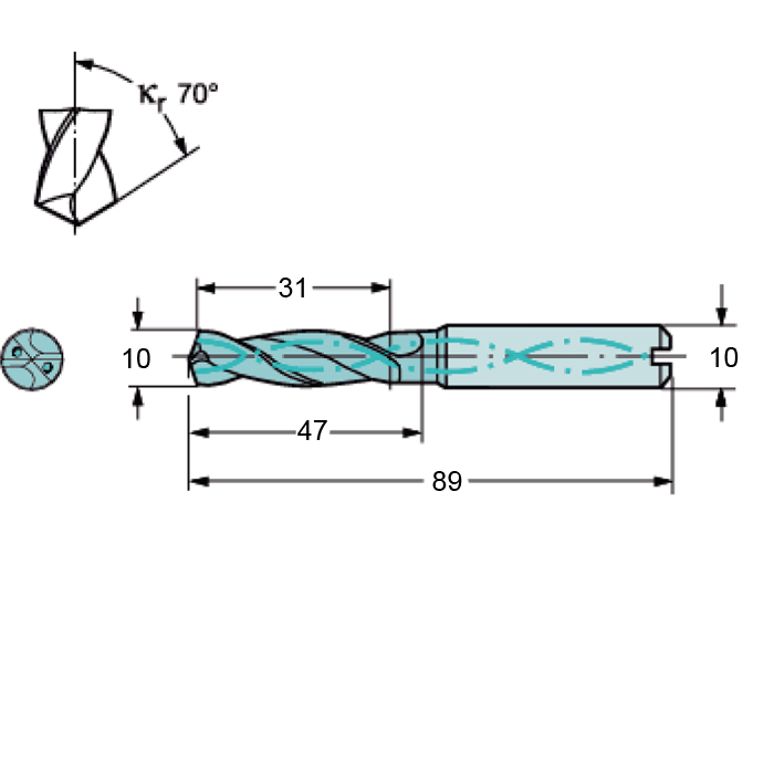 Фото 2: R842-1000-30-A1A 1210 сверло твердосплавное под СОЖ